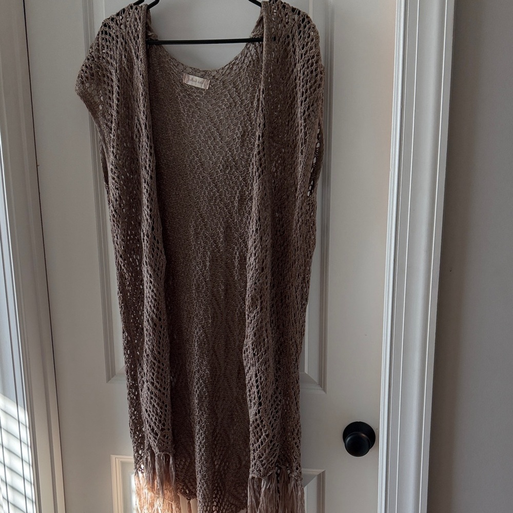 Altar'd State Brown Crochet Vest